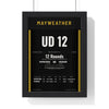 Mayweather v Pacquiao 2015 Boxing Poster framed in a black frame, ready to hang