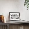 Framed Flush Bathroom Print Funny Toilet Brush print