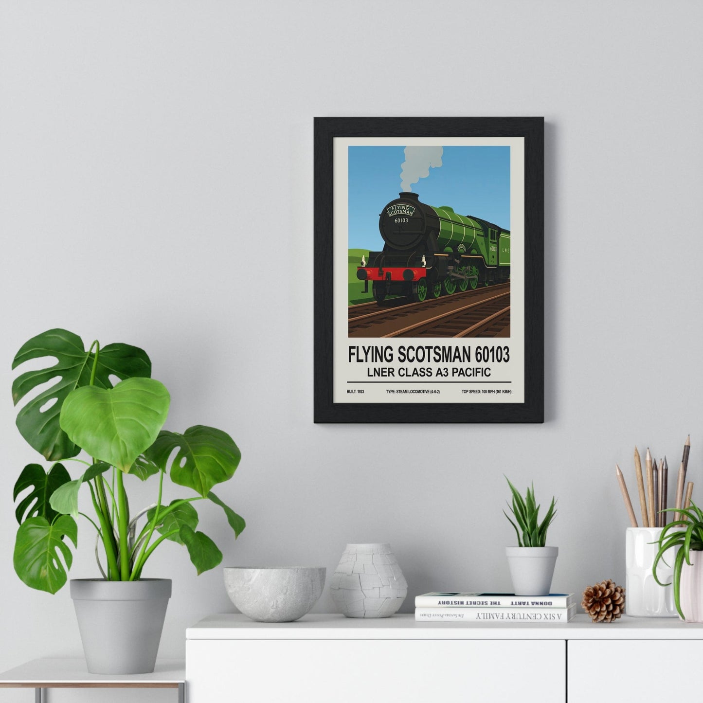 Framed Flying Scotsman poster