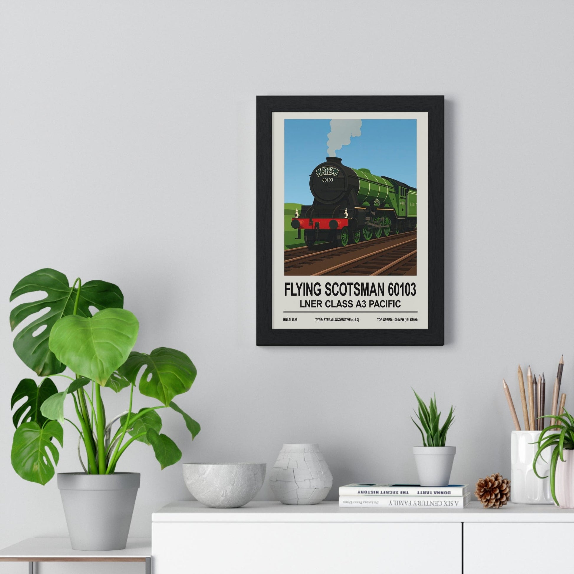 Framed Flying Scotsman poster