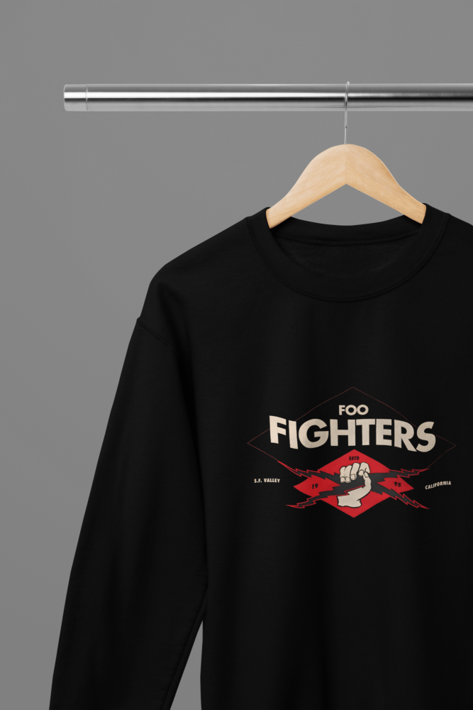 Foo Fighters T-Shirt/Sweatshirt - Poster Kingz - S - Design 1 Sweatshirt - Black