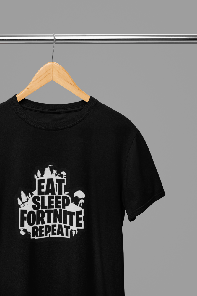 Fortnite - Eat Sleep Fortnite Repeat Black T-Shirt/Sweatshirt - Poster Kingz - S - Black - T-Shirt