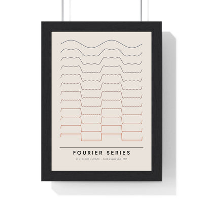 Fourier Series print framed in a black frame, ready to hang