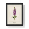 Foxglove Print framed in a black frame, ready to hang