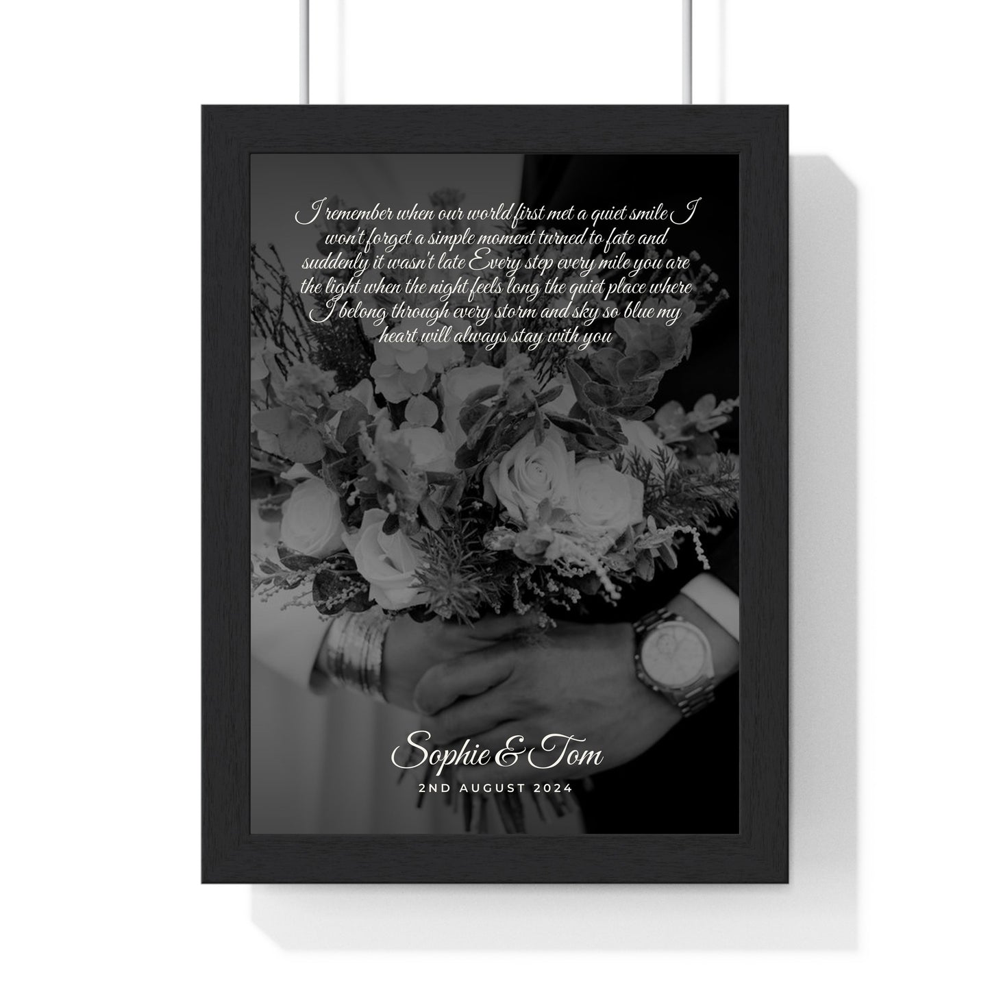 Personalised couple photo song lyrics print product mockup 3