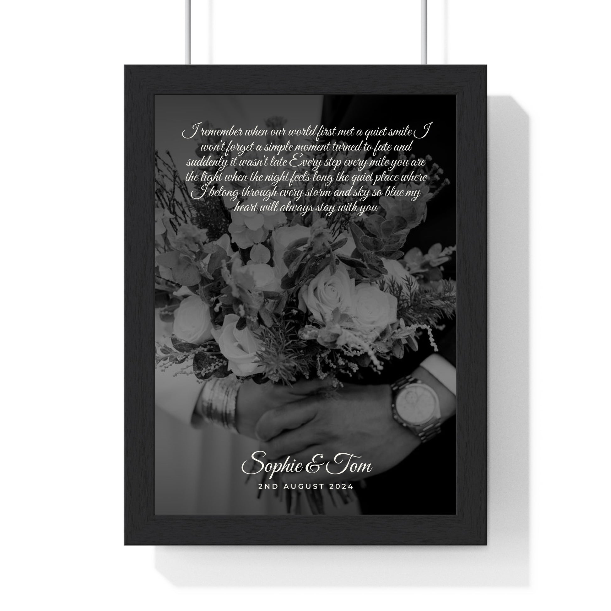 Personalised couple photo song lyrics print product mockup 3