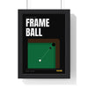 Frame Ball Snooker print framed in a black frame, ready to hang