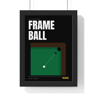 Frame Ball Snooker print framed in a black frame, ready to hang