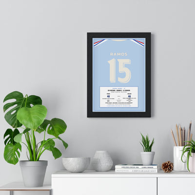 France Six Nations 2026 print - Ramos 15 Le Crunch framed on a living room wall