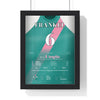 Frankel 2000 Guineas 2011 Horse Racing Poster - Won by 6 Lengths Silks Print framed in a black frame, ready to hang
