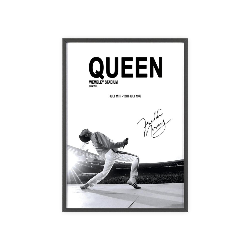 Freddie Mercury Queen Wembley Stadium 1986 Poster - Poster Kingz