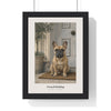 French Bulldog Print framed in a black frame, ready to hang