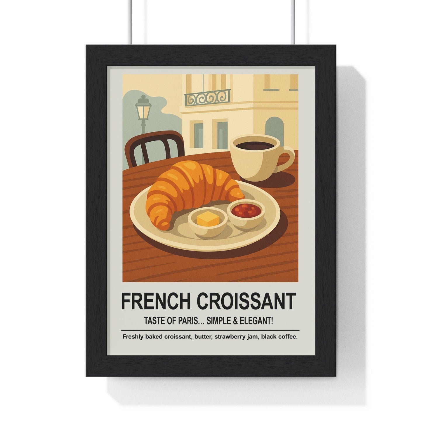 Framed French Croissant - Paris Caf� Kitchen & Dining Room Print print