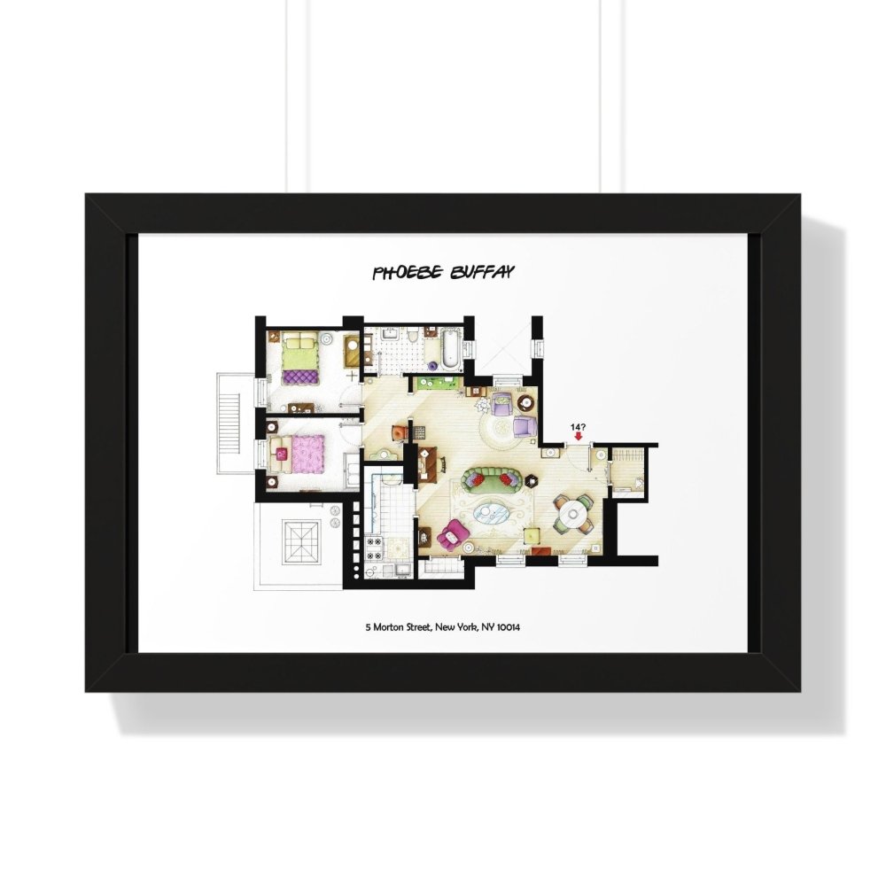 Friends Phoebe Buffay TV Show Apartment Floor Plan - Poster Kingz