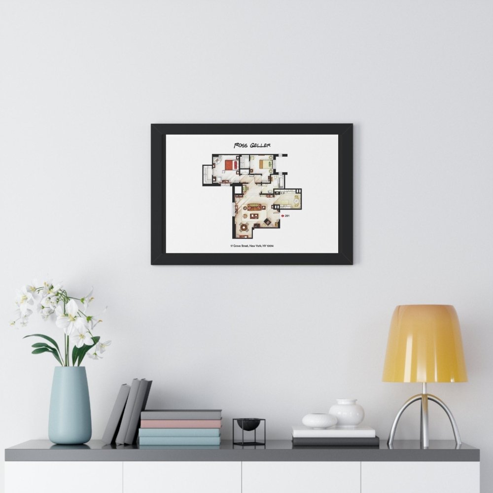 Friends Ross Geller TV Show Apartment Floor Plan - Poster Kingz