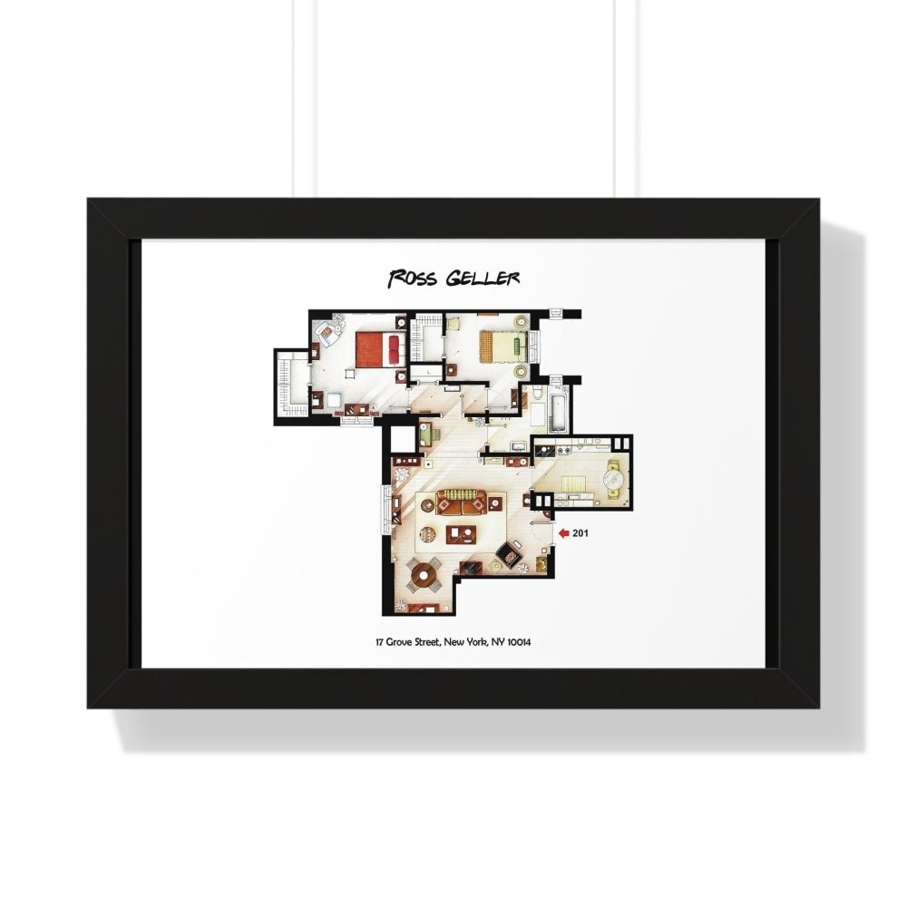 Friends Ross Geller TV Show Apartment Floor Plan - Poster Kingz