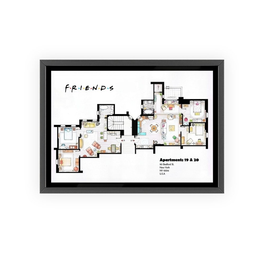 Friends TV Show Apartment Floor Plan - Poster Kingz