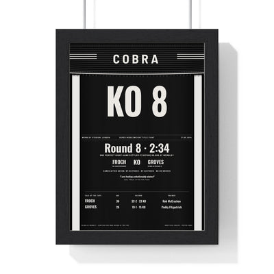Froch v Groves 2 2014 Boxing Poster print framed in a black frame, ready to hang