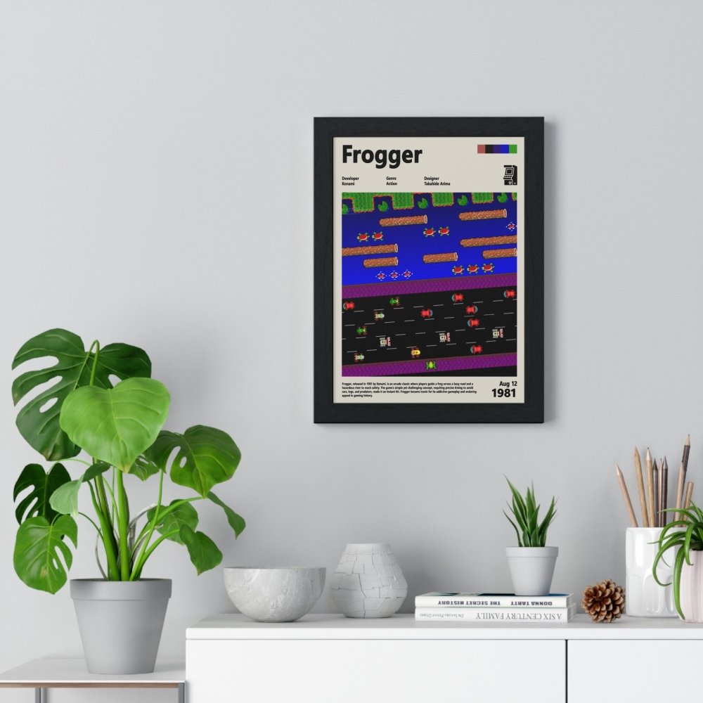 Frogger 1981 - Video Game Info minimalist Poster - Poster Kingz