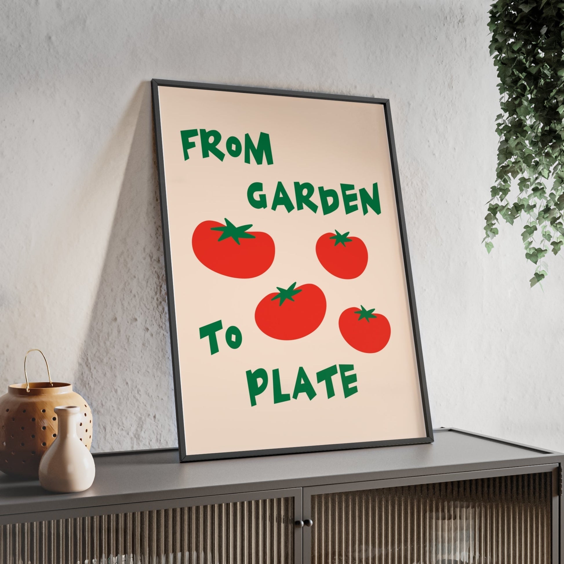 Framed From Garden to Plate Tomato Kitchen Print print