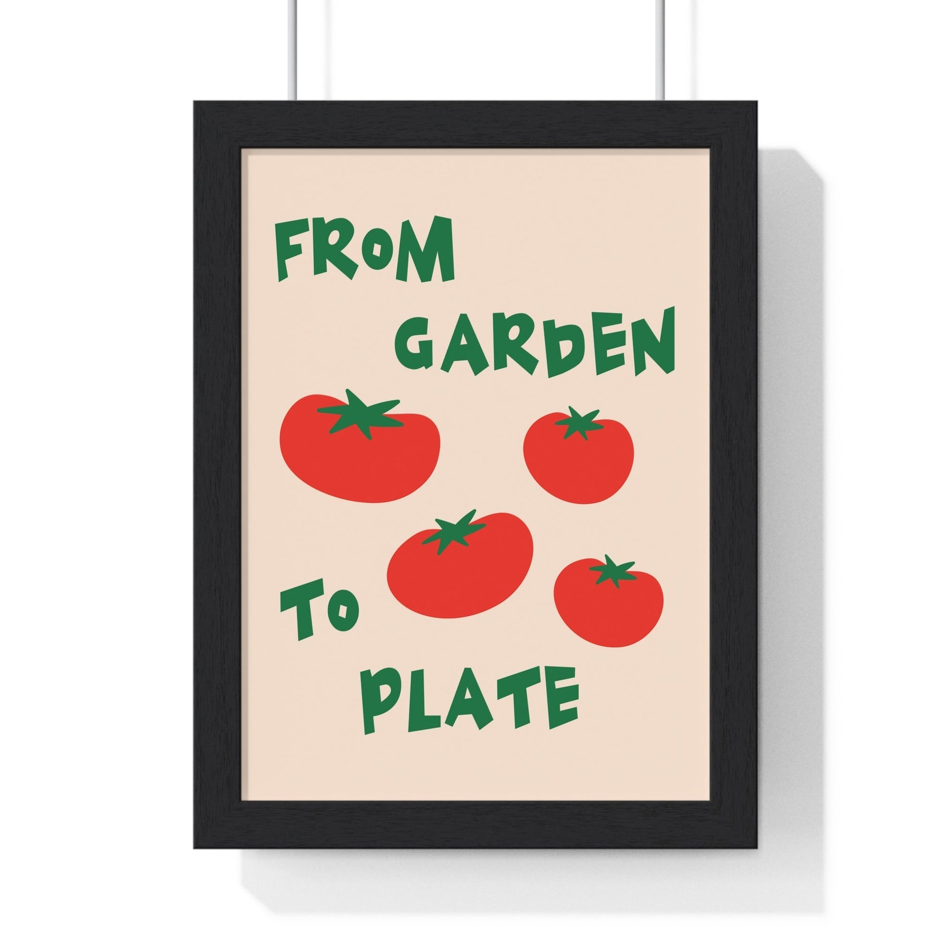 Framed From Garden to Plate Tomato Kitchen Print print