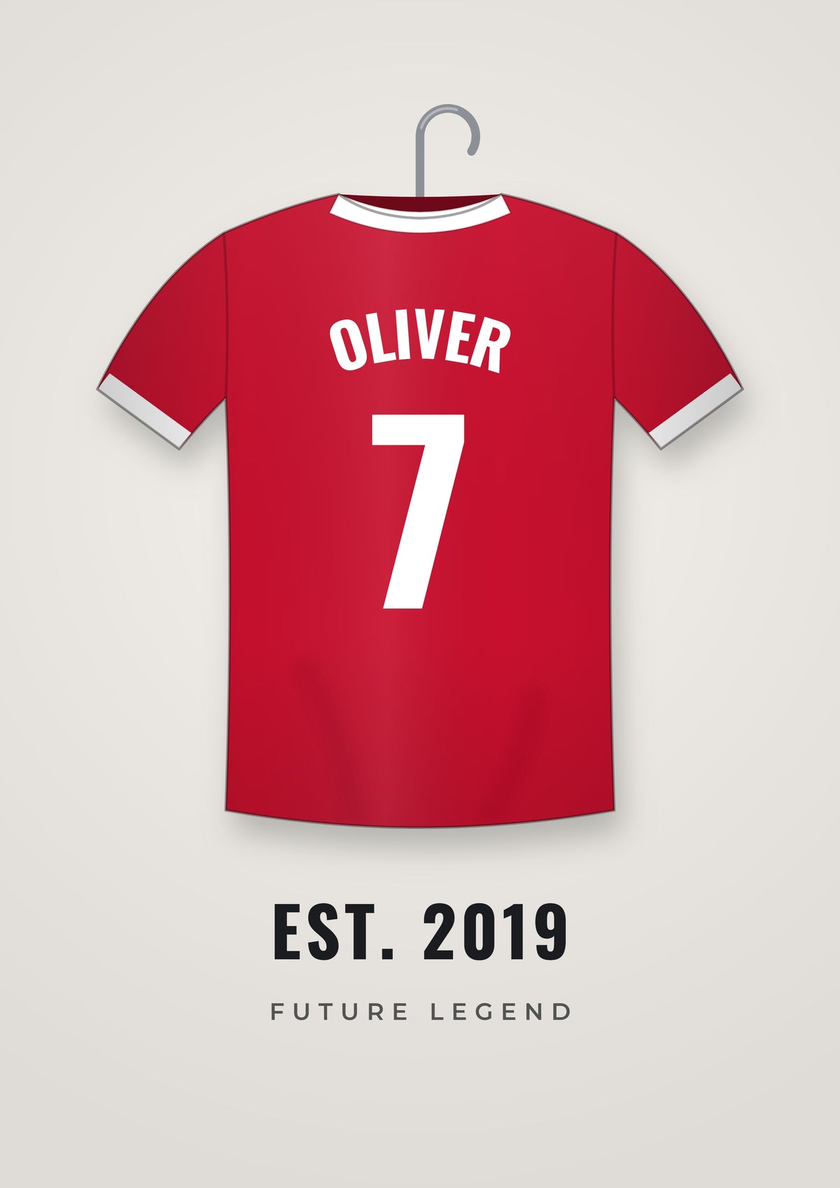Personalised Kids Football Shirt Print - design detail