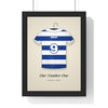 Personalised Retro Football Shirt Print - framed retro hooped shirt