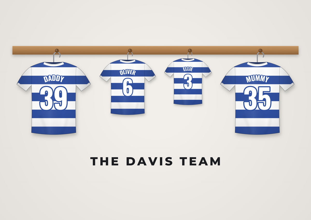 Personalised Family Football Shirt Print - design detail