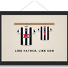 Personalised Family Football Shirt Print - retro striped father and son