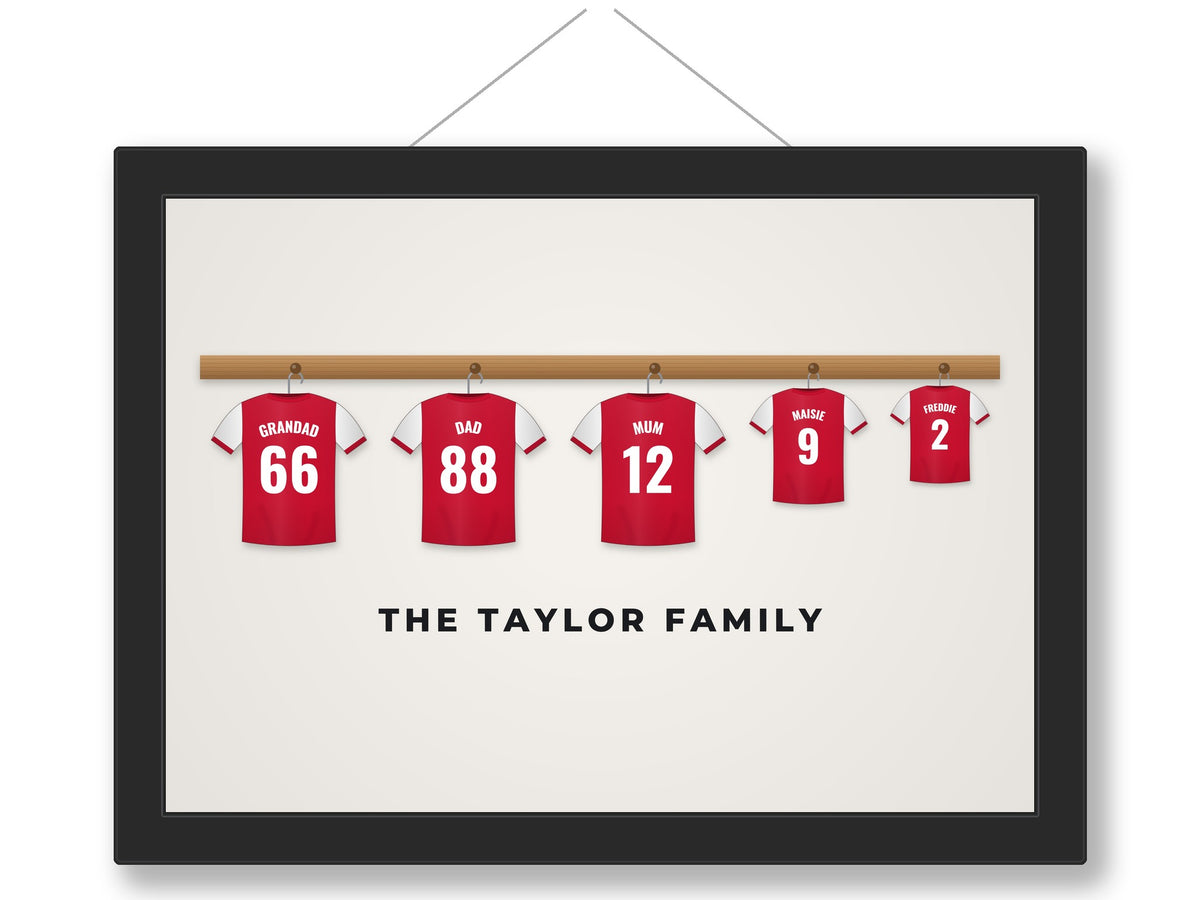 Personalised Family Football Shirt Print - five-shirt family team