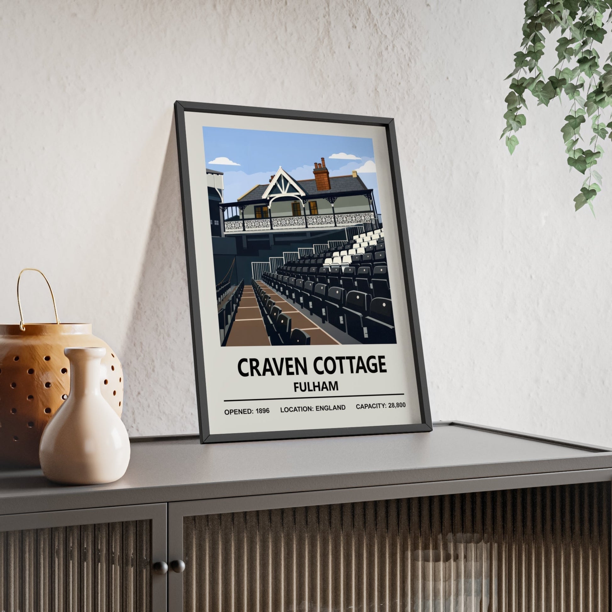 Framed Fulham Craven Cottage Stadium poster