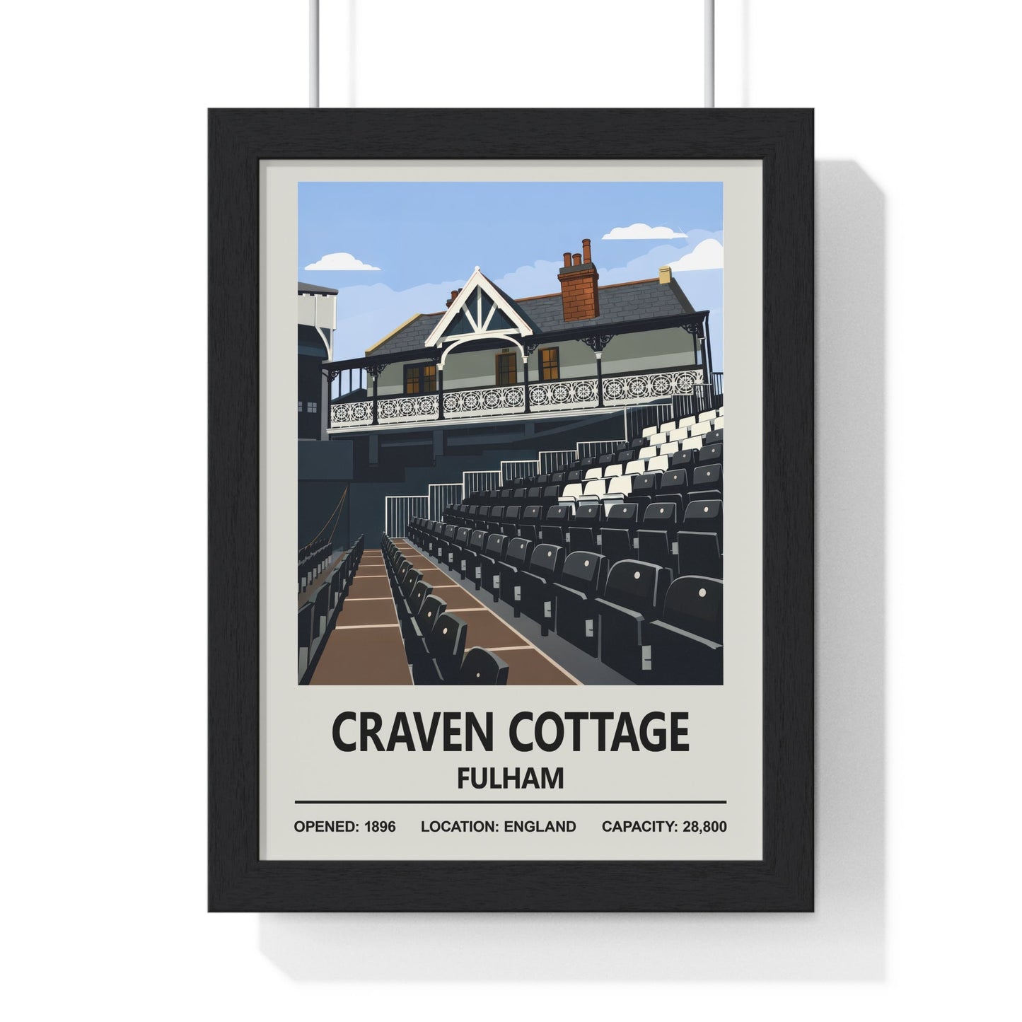 Framed Fulham Craven Cottage Stadium poster