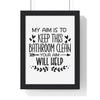 Framed Funny Aim Bathroom Print Toilet Humour print