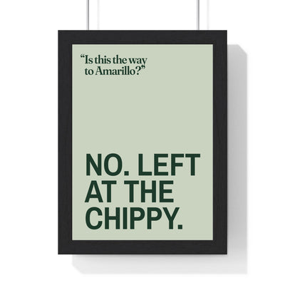 Funny Amarillo lyric print in a black frame
