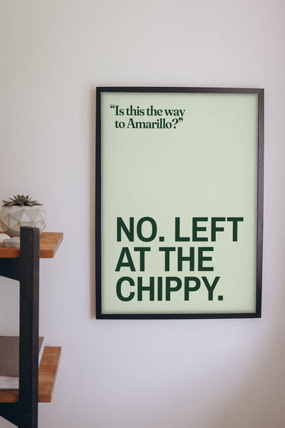 Funny Amarillo lyric print framed on a wall