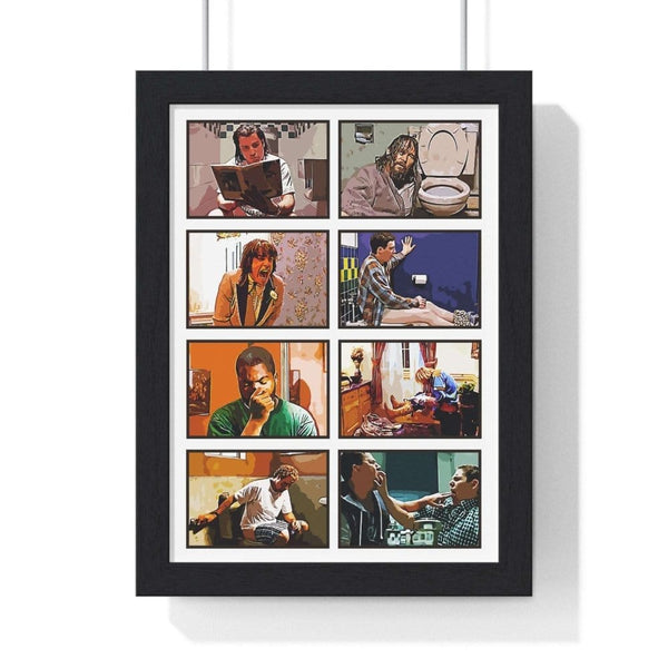 Funny bathroom art movie poster unframed print with quirky humorous design