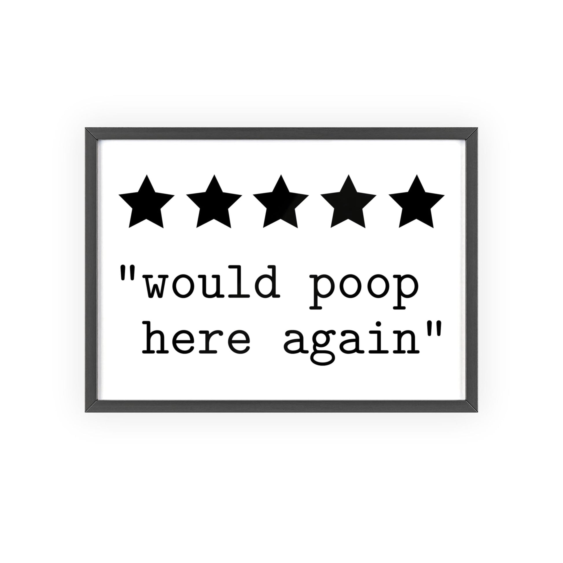 Framed Funny Bathroom Would Poop Here Again Print print