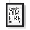 Framed Funny Bathroom Ready Aim Fire Print Toilet print