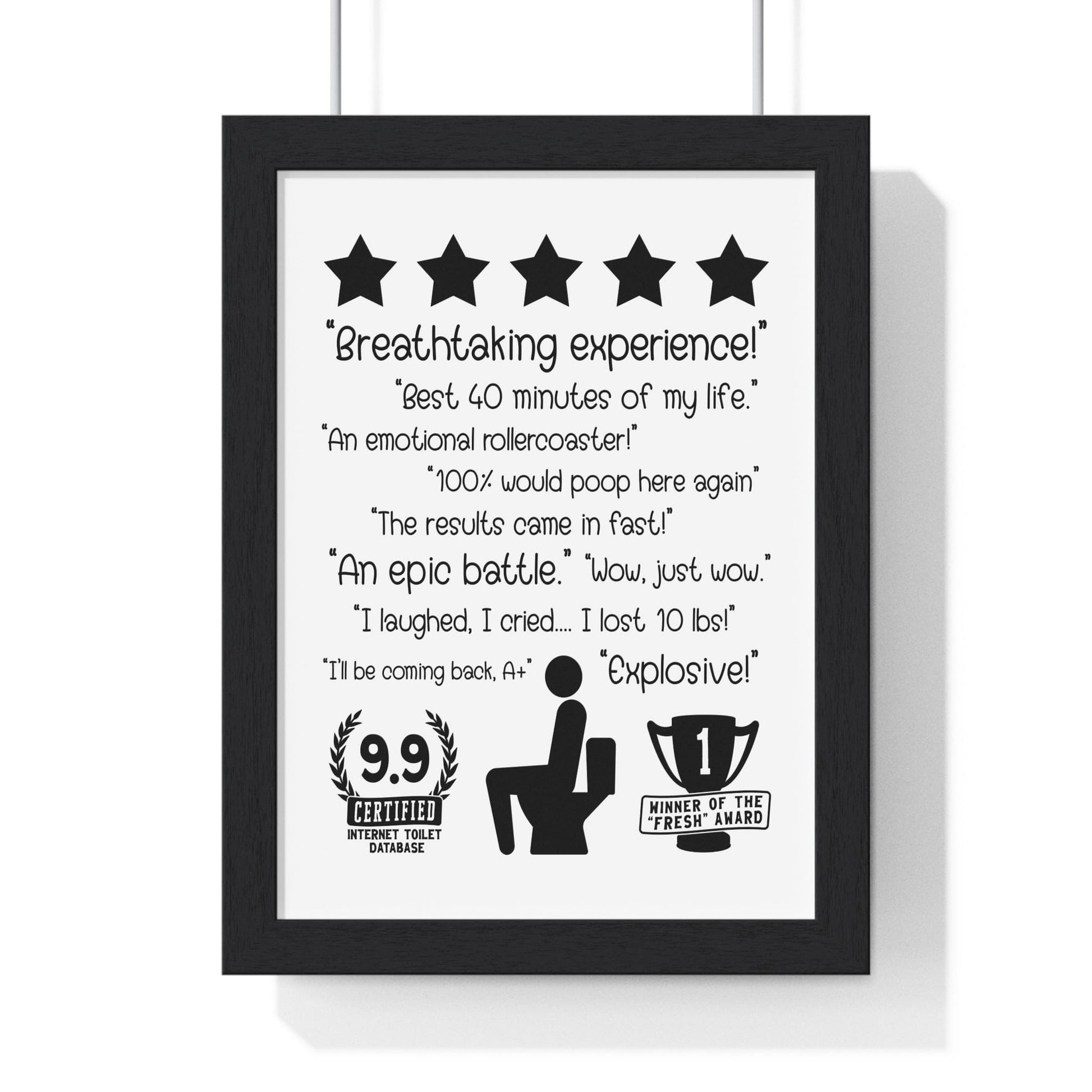 Framed Funny Bathroom Reviews Toilet print