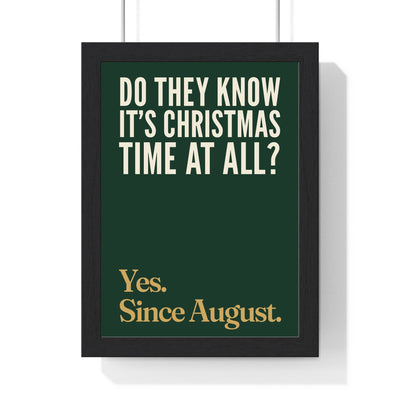 Funny Do They Know It's Christmas? lyric print in a black frame