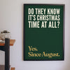 Funny Do They Know It's Christmas? lyric print framed on a wall