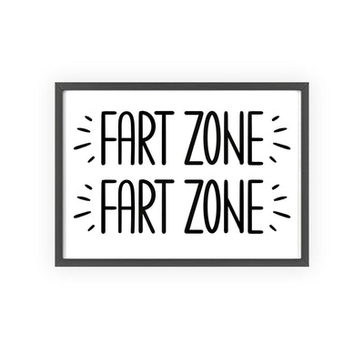 Framed Funny Fart Zone Bathroom Print - Humorous Toilet print