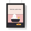Funny Ghost Bathroom Print - framed pink tiled bathroom ghost print with a clawfoot bath