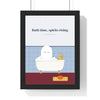Funny Ghost Bathroom Print - blue tiled version