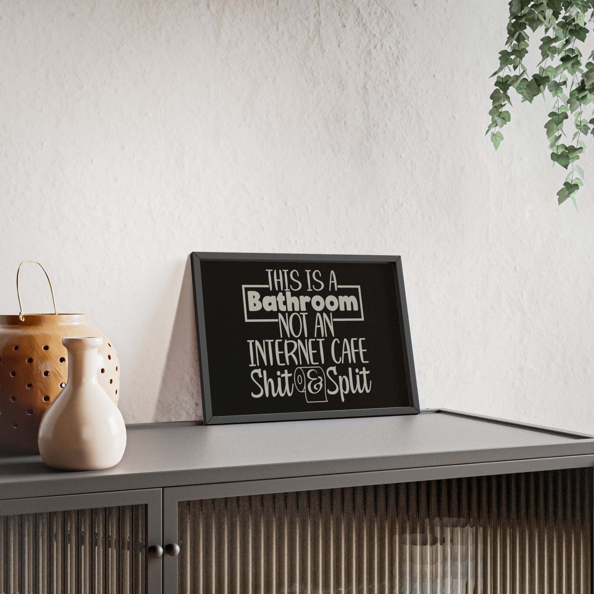 Framed Funny Internet Cafe Bathroom Print Toilet print