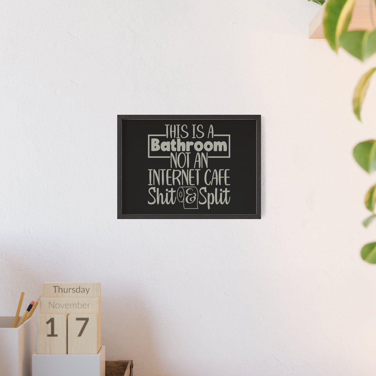 Framed Funny Internet Cafe Bathroom Print Toilet print