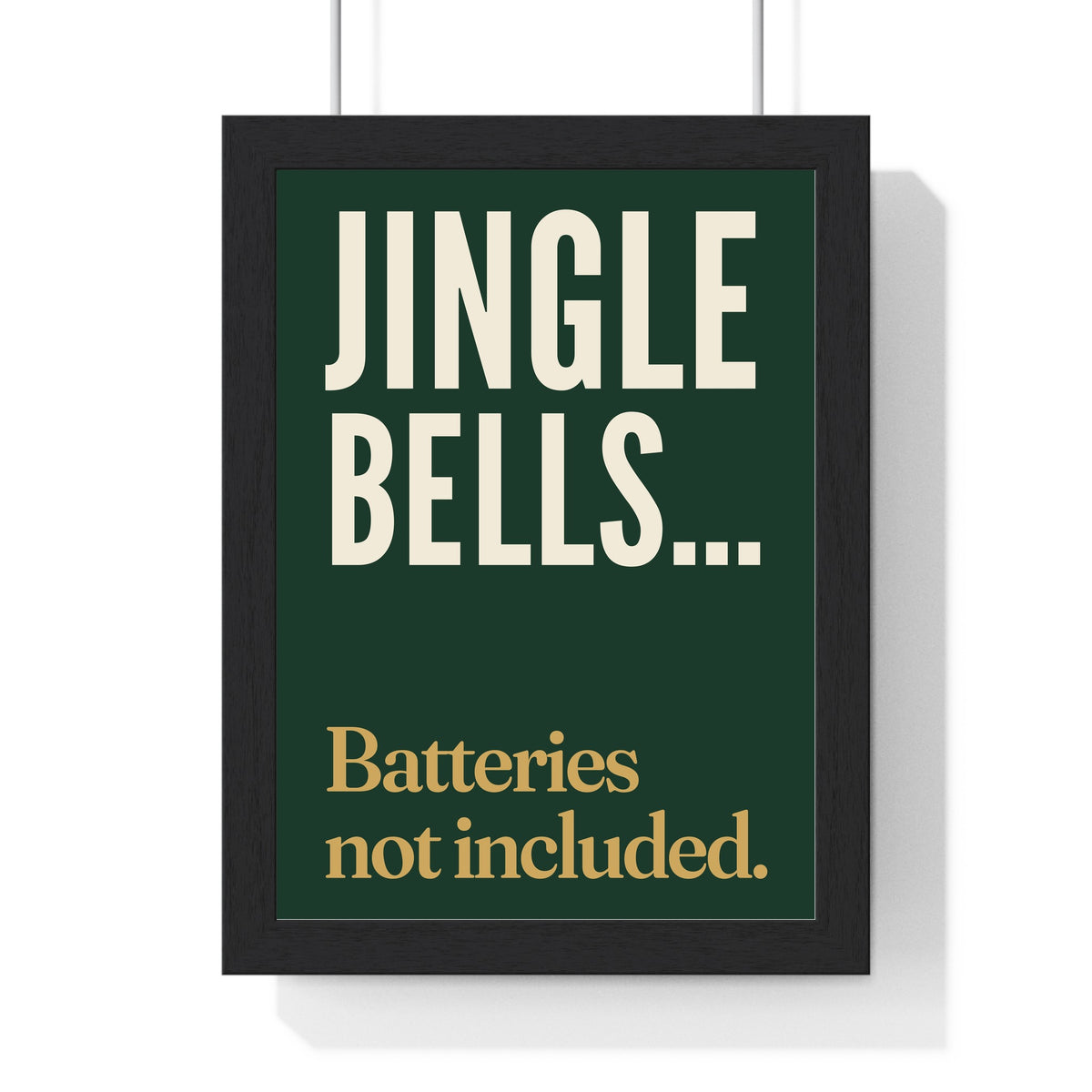 Funny Jingle Bells lyric print in a black frame
