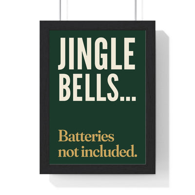 Funny Jingle Bells lyric print in a black frame