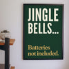 Funny Jingle Bells lyric print framed on a wall