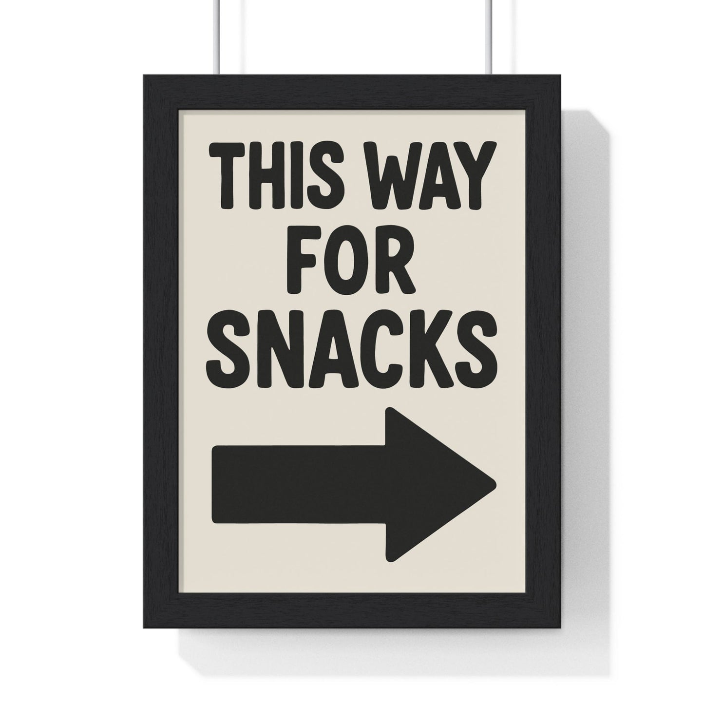 Framed Funny Kitchen - This Way For Snacks Arrow Print - Bold print